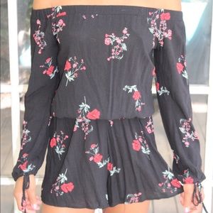 black off the shoulder romper